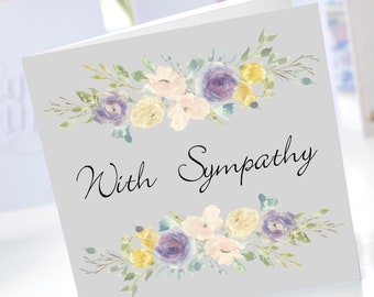 Personalised Sympathy Card, With deepest sympathy card, Condolence card, Bereavement card,  Thinking of you, Sympathy card