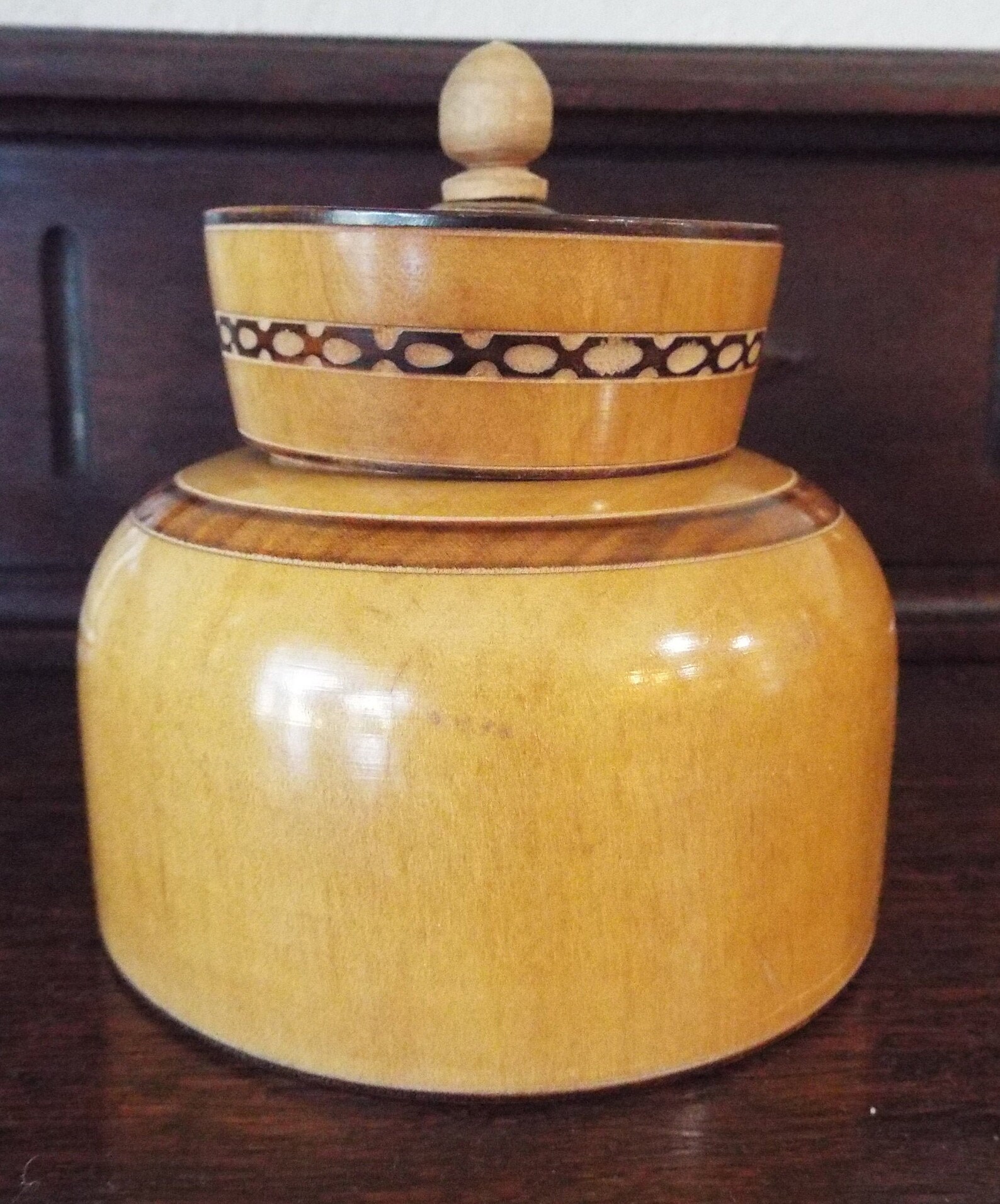 Vintage Hand Turned Wood Jar With Lid Etsy