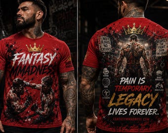 ファンタジーMMADnessコンバットスポーツTシャツ、カスタムグラフィックTシャツ、MMA、ボクシング、UFC、キックボクシング、ストリートウェアアパレル