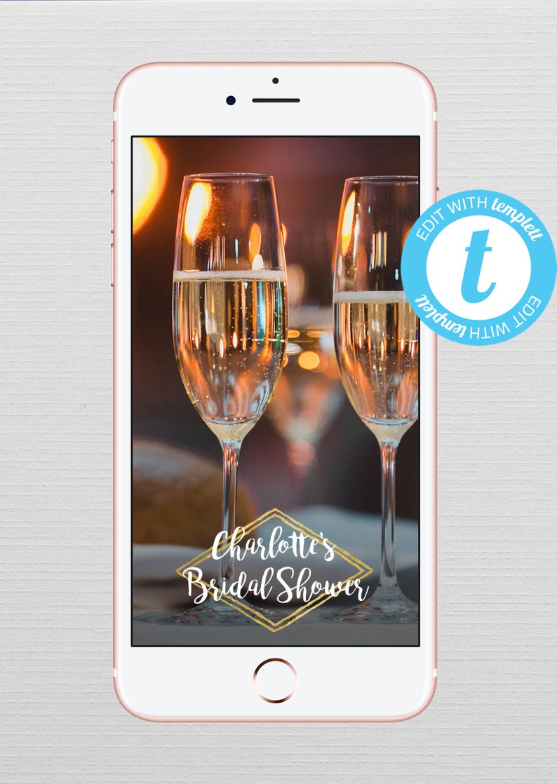 Gold Bridal Shower Snapchat Geofilter, Cute Bridal Filter, Party Geofilter, Bridal shower, Wedding Filter, Custom Snapchat Filter image 2