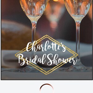 Gold Bridal Shower Snapchat Geofilter, Cute Bridal Filter, Party Geofilter, Bridal shower, Wedding Filter, Custom Snapchat Filter image 1