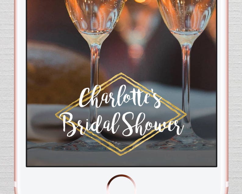 Gold Bridal Shower Snapchat Geofilter, Cute Bridal Filter, Party Geofilter, Bridal shower, Wedding Filter, Custom Snapchat Filter image 1