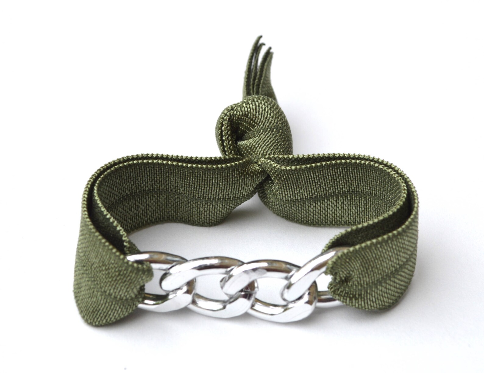 Set of 3 Chunky Shiny Silver Hair Tie Bracelet Aluminum Etsy