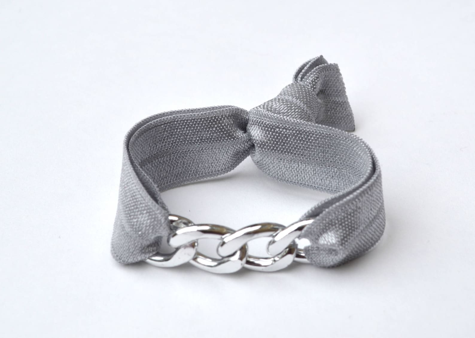Set of 3 Chunky Shiny Silver Hair Tie Bracelet Aluminum Etsy