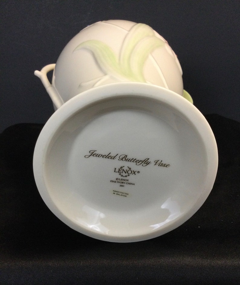 Lenox Jeweled Butterfly Vase / Swarovski Crystals / 24 Karat Etsy