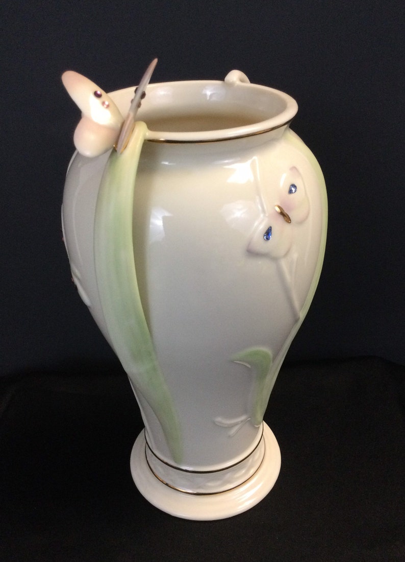 Lenox Jeweled Butterfly Vase / Swarovski Crystals / 24 Karat Etsy
