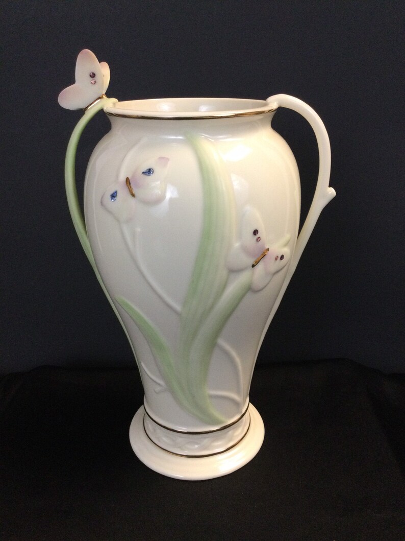 Lenox Jeweled Butterfly Vase / Swarovski Crystals / 24 Karat Etsy