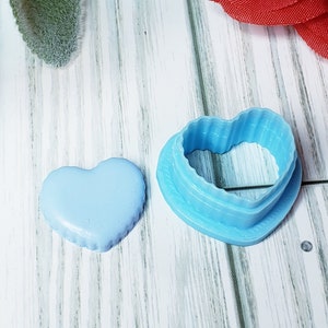 SCALLOPED HEART polymer clay cookie cutters jewelry earrings fondant cake decorating