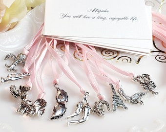 10 New Orleans Louisiana Style Cake Pulls on Ribbon Charms for Wedding Cake Set