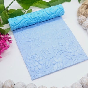 FLORAL 2 / deboss texture roller / polymer clay cutters / jewelry making / cake decorating