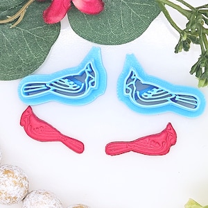 CARDINAL Bird / polymer clay cutters / jewelry making / cake decorating