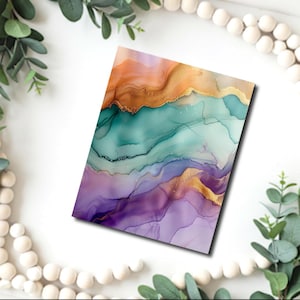 Alcohol Ink marble image transfer paper  /Polymer Clay WATER TRANSFER Paper / Clay transfer for jewelry making / magic paper sheet / B669