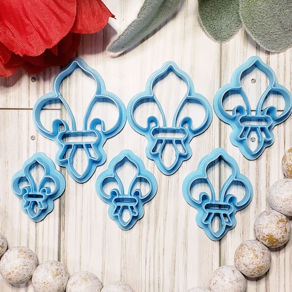 FLEUR de LIS style 1 / polymer clay cutters / jewelry / earrings / fondant / cake decorating