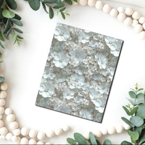 Afbeeldingstransferpapier kleine witte bloemen / polymeerklei WATEROVERDRACHTpapier / kleitransfer voor het maken van sieraden / magisch papier / B663