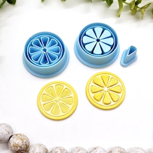 LEMON SLICE polymer clay cutters,  jewelry making, fondant cake decorating, lime slice clay cutter, orange circle polymer clay cutters