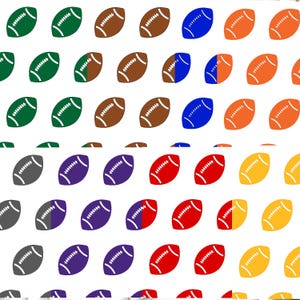 Footballs in many colors image transfer paper  /Polymer Clay WATER TRANSFER Paper / Clay transfer for jewelry making  / football sheet D898