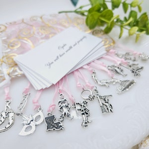 15 New Orleans Louisiana Style Cake Pulls on Ribbon Charms for Wedding Cake set