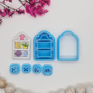 BOOKSHELF set / Polymer Clay Cutter / Fondant / Jewelry