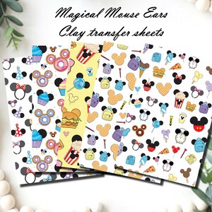 Magische muisoren afbeeldingstransferpapier /polymeerklei WATEROVERDRACHT papier / kleitransfer voor sieraden maken / magisch vel / B513-set