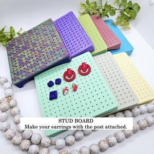 Stud EARRINGS peg BOARD polymer clay cutter / jewelry making earrings / earring work surface / earrings holder / polymer clay tools