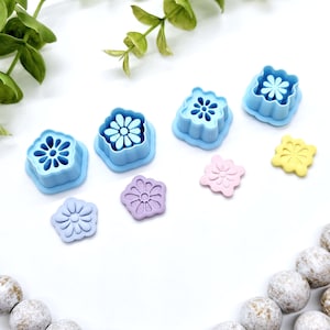 SPRING DAISY polymer clay cutters,  jewelry making, trendy deboss daisies polymer clay cutters, Spring flowers polymer clay cutters, 10-21