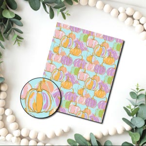 Preppy bloemenpompoenen afbeeldingtransferpapier /polymeerklei WATEROVERDRACHT Papierkleitransfer voor sieraden / Halloween kleurrijke herfst D882A
