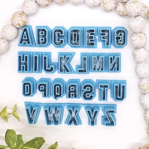 Juego de LETRAS UNIVERSITARIAS / cortadores de arcilla polimérica / fondant / decoración de pasteles / letras de molde
