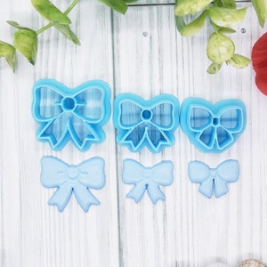 BOWS polymer clay cutter jewelry earrings fondant cake decorating