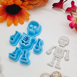 SKELETON 6 piece SET / polymer clay cutter / fondant / jewelry making