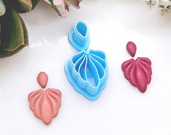 SCALLOP LEAF set style 1 / sharp polymer clay cutter / jewelry / earrings / fondant / cake decorating
