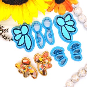 STONE INLAY Bezel 6 piece set style 1, polymer clay cutters set, jewelry bundle, jewelry making, faux stone cutter, boho cutter