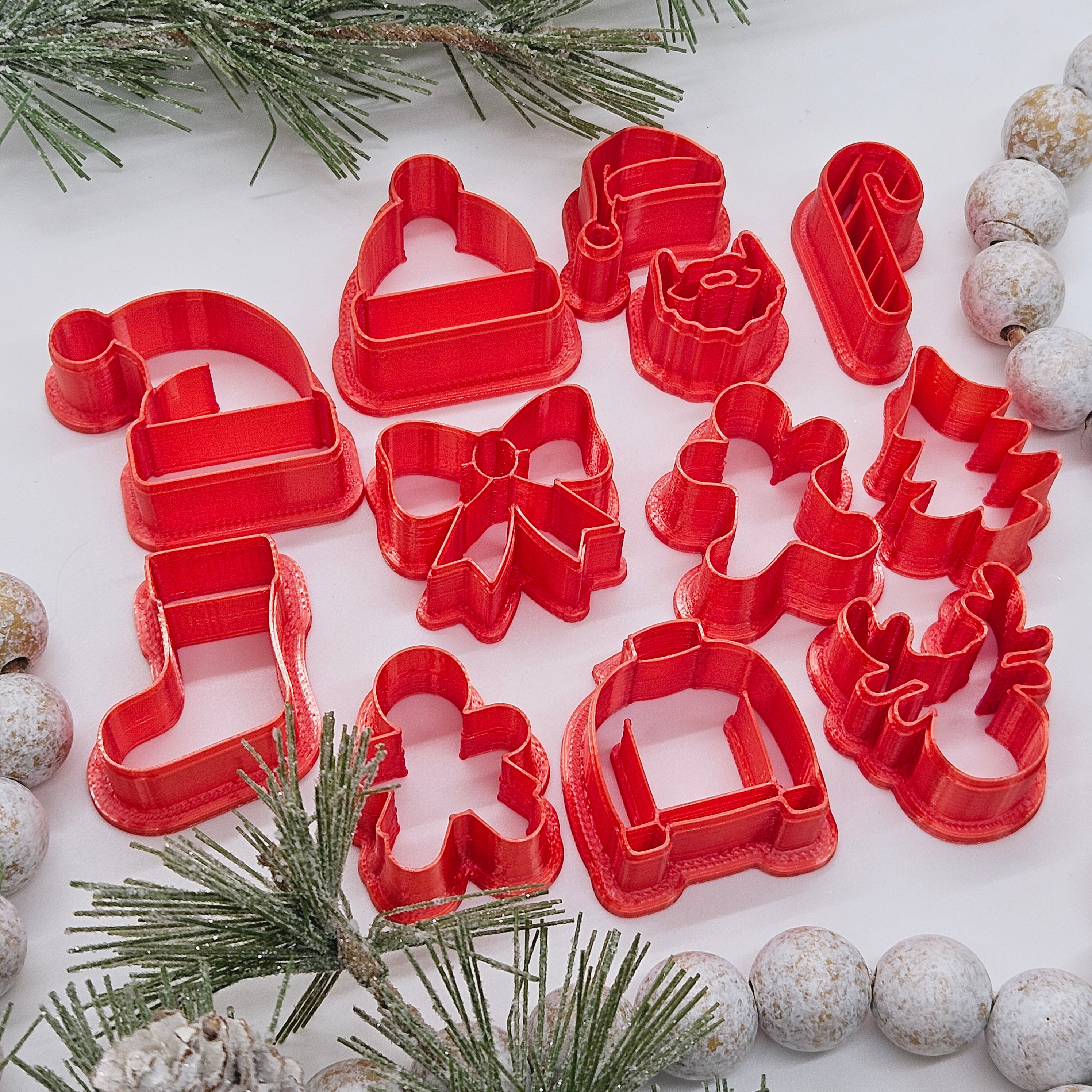 KEOKER Christmas Clay Cutters, Winter Polymer Clay Cutters for