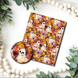 Geister Blumen Bild Übertragungspapier /Polymer Clay WASSER-TRANSFER-Papier / Tontransfer zur Schmuckherstellung / Blumenmuster D790