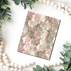Kleine roze bloemen afbeeldingstransferpapier / polymeerklei WATEROVERDRACHTpapier / kleitransfer voor het maken van sieraden / magisch papier / B668