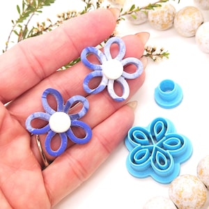 OUTLINE DAISY Set polymer clay cutters, jewelry making, earrings, fondant cake decorating, bezeled flower, bezel cutter