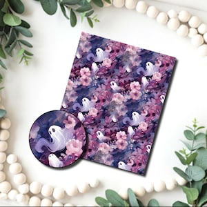 Geister Blumen Bild Übertragungspapier /Polymer Clay WASSER-TRANSFER-Papier / Tontransfer zur Schmuckherstellung / Blumenmuster D785