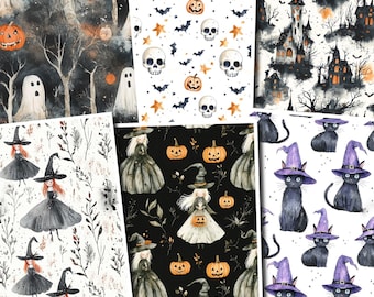 Shabby Halloween Witch image transfer paper /Polymer Clay WATER TRANSFER Paper / Clay transfer for jewelry making / haunted house E904 set