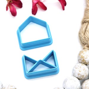 Juego de cortadores de arcilla polimérica afilados con forma de sobre abierto, cortadores para decorar tartas de fondant, cortadores de letras de amor y cortadores de San Valentín