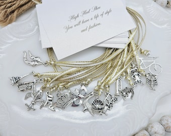 60 styles Cake Pulls Charms for Wedding Cake with wide ribbon