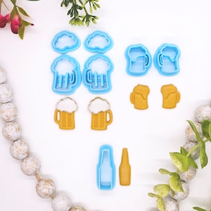 BIERKRUG & Flasche / Ausstechform aus Polymer Ton / Schmuckherstellung / Ohrringe / Fondant