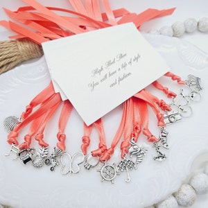 15 Traditional Style Cake Pulls on Ribbon Charms for Wedding Cake set
