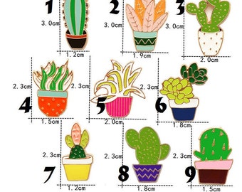 Clearance - Cactus & Succulent Enamel Pin Set of 9