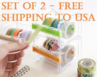 2PC Washi Tape Dispenser Storage Case / Masking Tape Organizer / Tape Holder / Tape Cutter / Tape Dispenser (Free Shipping to USA)