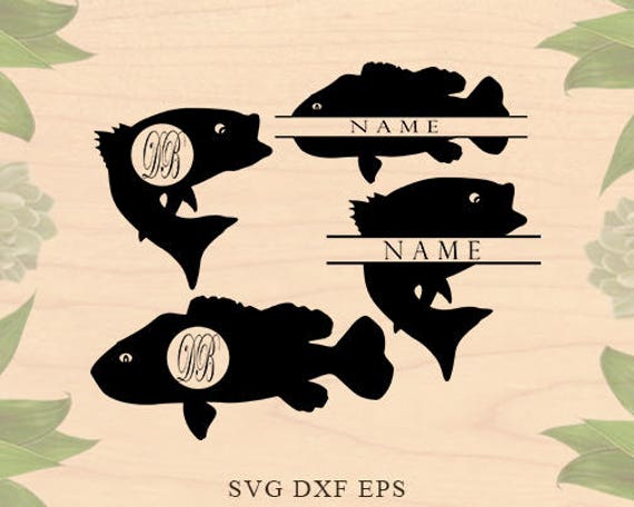 Download Bass fish svg fish monogram svg Fishing svg files for | Etsy