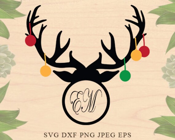 Download Deer Svg Christmas Monogram Svg Christmas Svg Reindeer Eps Dxf Etsy