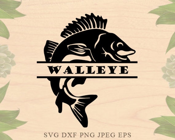 Download Walleye Fish Svg Fish Monogram Svg Files For Silhouette Svg Etsy