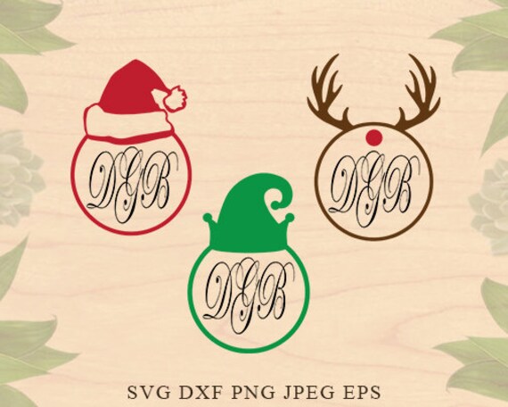 Download Christmas Monograms Svg Christmas Svg Santa Hat Monogram Antlers Svg Santa Eps Dxf Cricut Downloads Cricut Files Silhouette Files Silhouette Clip Art Art Collectibles Delage Com Br