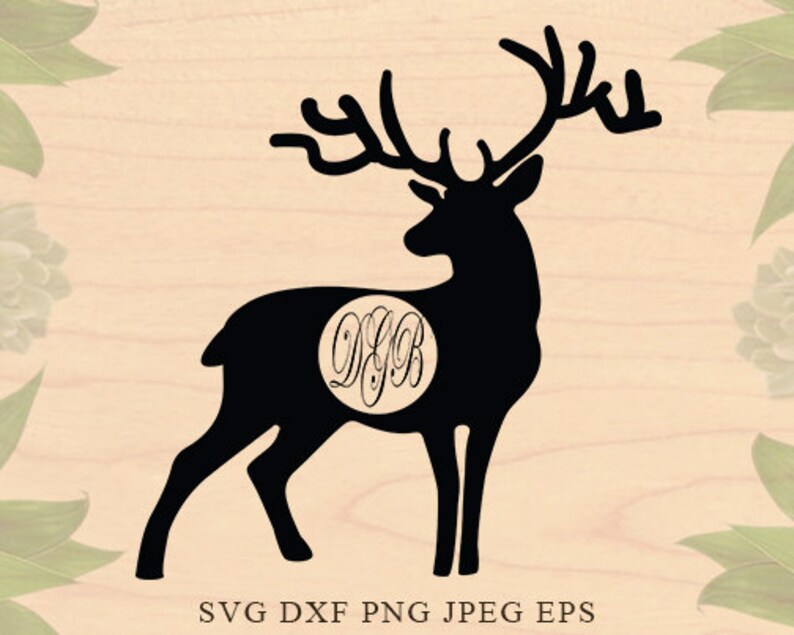 Download Monogram SVG animal monogram SVG Deer svg Deer monogram | Etsy