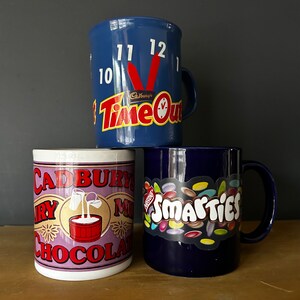 Retro Chocolate Mugs Time Out / Dairy Milk / Smarties