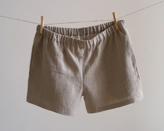 Simply Classic Pure Linen Boxer Shorts With Side Pockets. Ukrainian shop. Support Ukraine